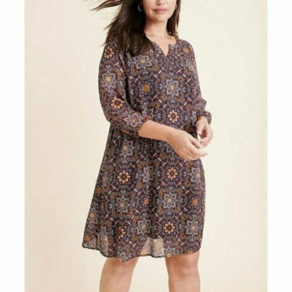 Ryllace 100% Silk Lined Loose Tunic Dress 22